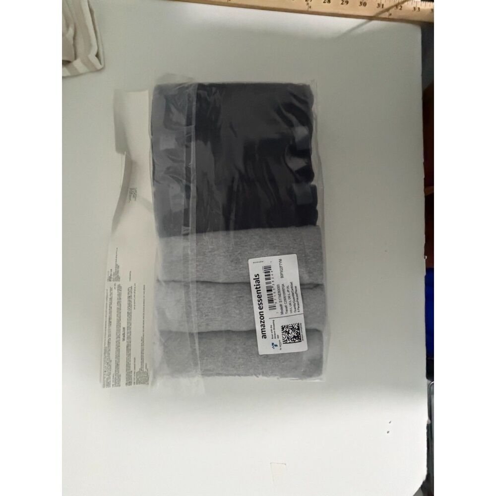 amazon essential mens tee Large 3 gray/3 black